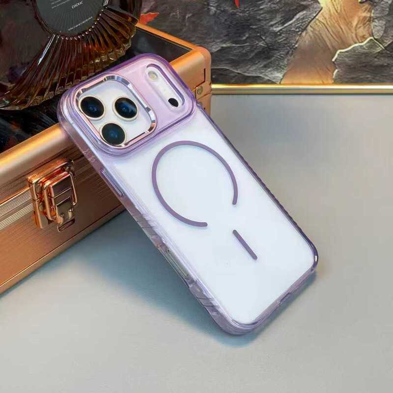 晶透适用iPhone17promax手机壳磁吸Magsafe苹果16防滑边全包保护|undefined