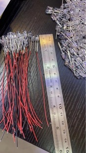 5mm High-Brightness White Light Short-Legged Edge Welding 0.8 10cm Long Red and Black Wire 0.18 Yuan Quality Guaranteed