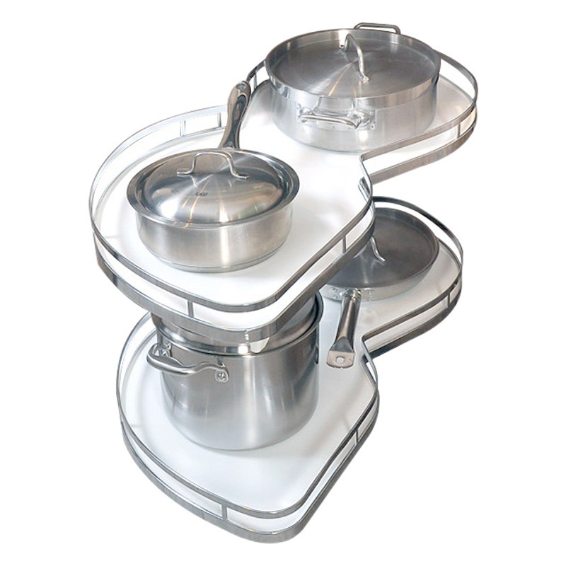 Internet celebridad platillo volador esquina cesto cocina gabinete de doble capa de almacenamiento de gran capacidad de almacenamiento Frisbee cesta multifuncional en stock