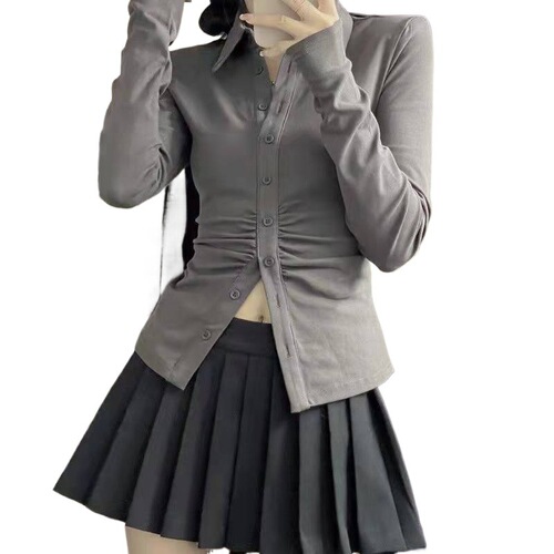 T-shirt jacket JK uniform shirt A-line mini skirt dress pleated skirt women autumn winter spring summer two-piece set dress
