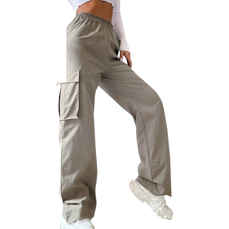 2023 pantalones sin cinturón pantalones de cintura alta temporada Pantalones anchos rectos sueltos temperamento de cercanías pantalones Casuales