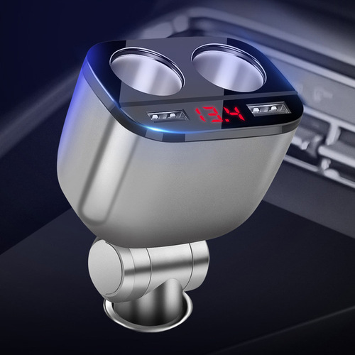 Daisheng car mobile phone charger QC fast charge one-to-two cigarette lighter USB charging port car Bluetooth player