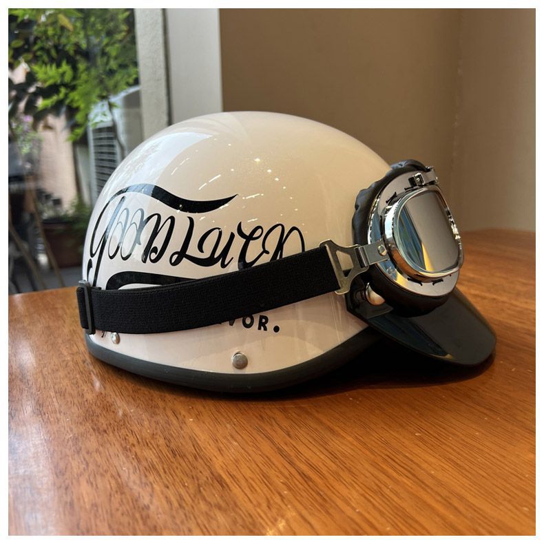 Helmet Retro Electric Motorcycle 3C Certified Four-Season Electric Vehicle Safety Helmet Summer Men's and Women's Half Helmet Motorcycle Trendy Brand