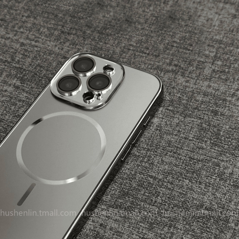 iPhone17電気メッキAGマット細円磁気吸着携帯電話ケース、Apple 16promax高級感レンズフィルムに適用|undefined