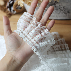 White high-quality eyelash lace edge pleated children's clothing sleeve skirt hem collar clothing handmade accessories decoration