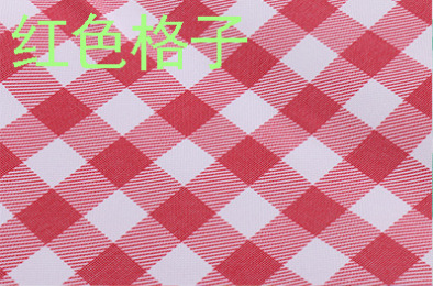 빨간 격자 무늬-검은 가장자리-옥스포드 천
