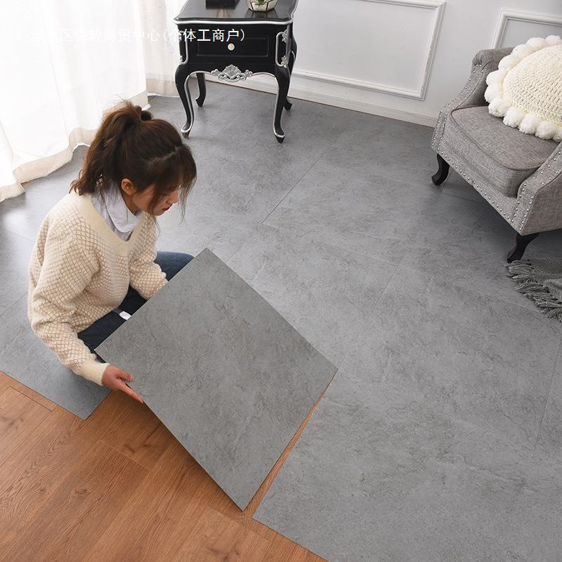 灰色pvc地板贴自粘ins网红商用房间加厚耐磨卧室地面翻新水泥地贴