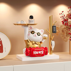 招き猫客間装飾品開業プレゼントトレーホーム玄関鍵収納ジョー新居棚