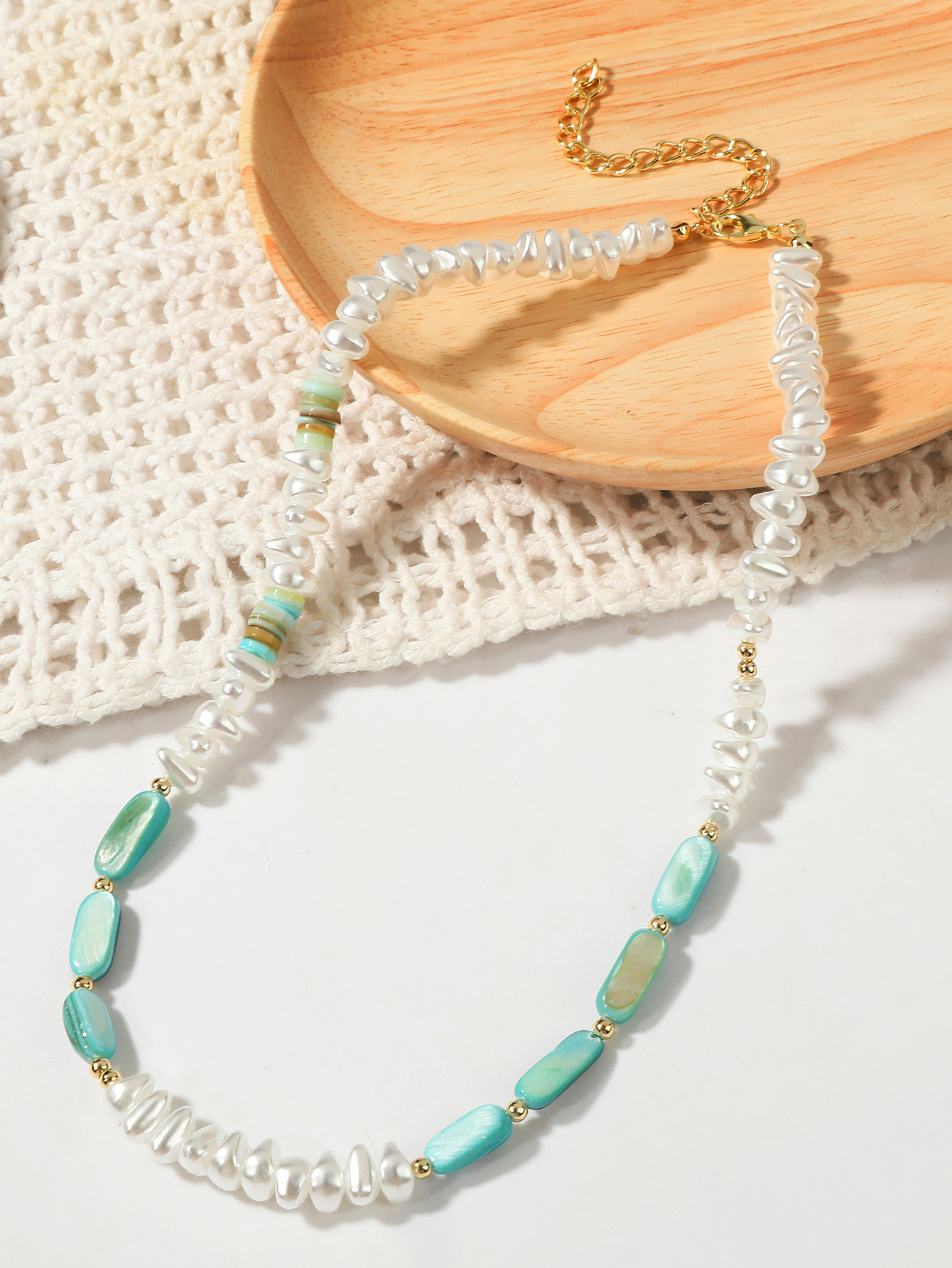 Pearl And Mixed Bead Necklace For Women Niche Coral Design_voghion.com