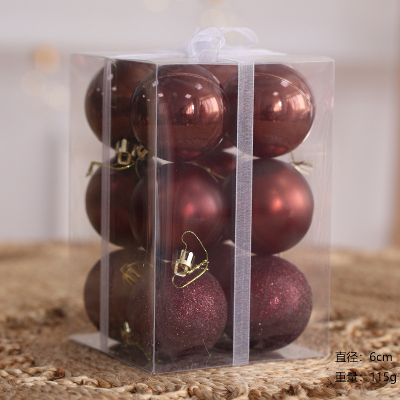 2025 nuevas decoraciones de Navidad pintadas cabañas árbol de Navidad colgante rojo y blanco bola de Navidad al por mayor