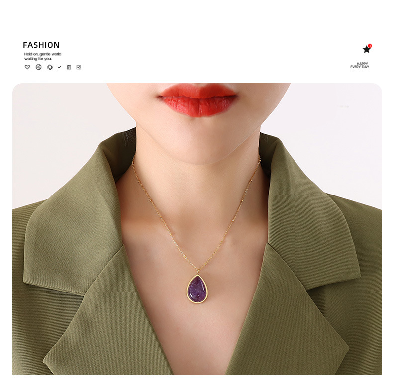 Necklace Classification PVD Coated Real Gold Plated 18K Gold Oval 304 Stainless Steel Ethnic Style Waterproof Non Tarnish 304 Stainless Steel Necklace