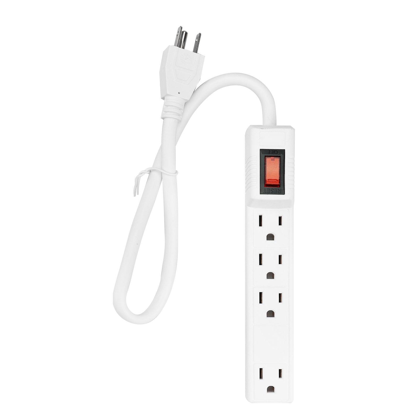 美式3+1孔排插窄款 1m接线板 带浪涌保护铜包铝 南美power strip