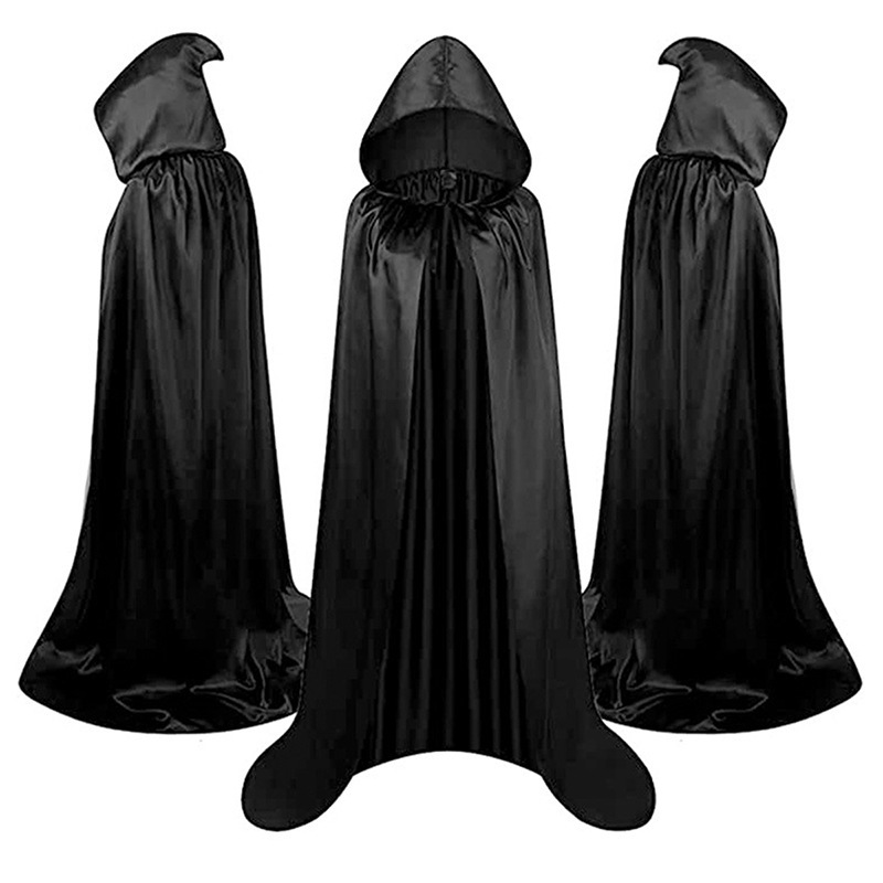 Halloween Costume Adult Death Cloak Cape Hooded Vampire Cloak Wizard Robe Masquerade Costume