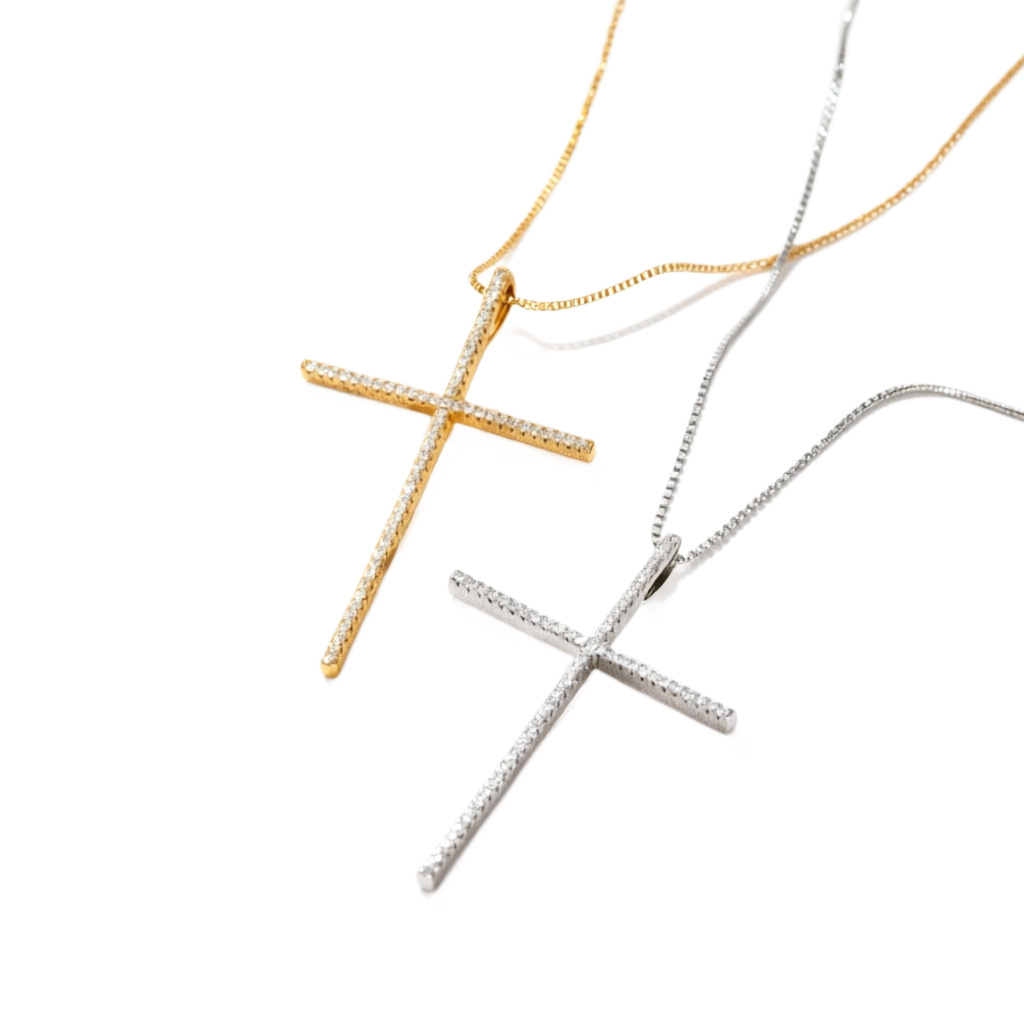 Elegant Cross Pendant Necklace With Zircon For Daily Wear_voghion.com