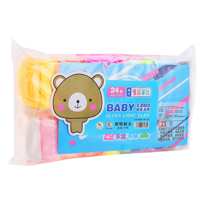 Arcilla ultraligera de 24 colores, fabricante mayorista, juguetes educativos para jardín de infantes, arcilla de colores para estudiantes, arcilla de goma para niños