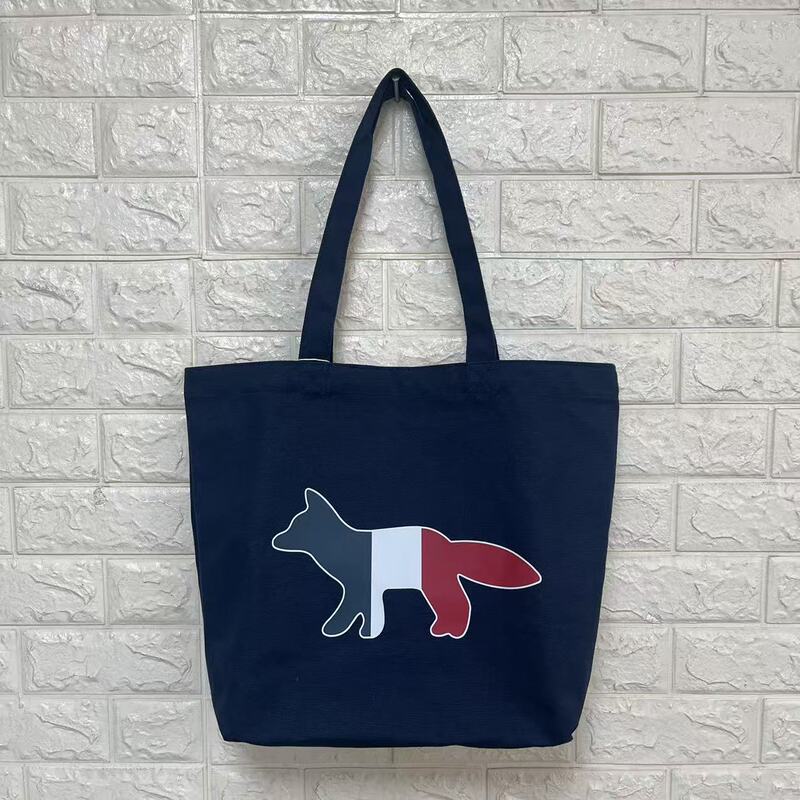 Japanese and Korean Cross-Border Export Yuan Single Mk French Three-Color Fox Shoulder Bag Handbag Tote Bag Men's and Women's Canvas Bag Japanese and Korean Cross-Border Export Yuan Single Mk French Three-Color Fox Shoulder Bag Handbag Tote Bag Men's and Women's Canvas Bag