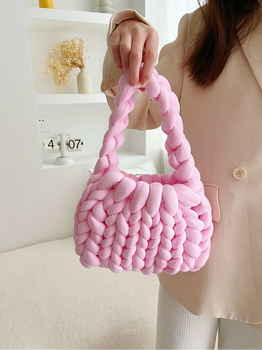 Amazon transfronterizo ultra grueso islandés lana diy bolsos tejidos a mano bolsos de mano coreanos retro versátiles productos terminados