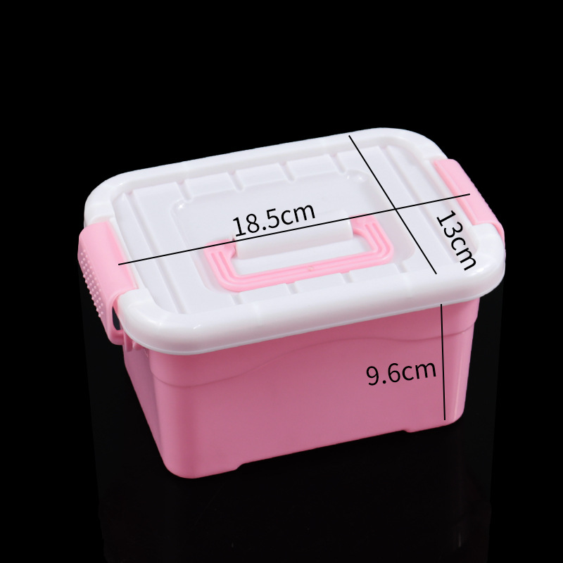 Caja de almacenamiento de plástico transparente Caja de almacenamiento de juguetes portátiles para niños Caja de almacenamiento de perlas de lavandería Caja de almacenamiento de accesorios de papelería Caja de almacenamiento