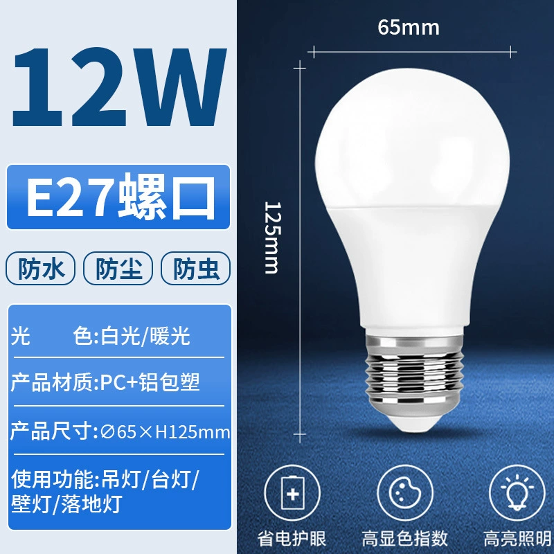 LED bulb, lights, industrial energy-saving lamp for bedroom, with screw socket