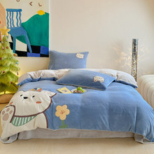 多喜爱美眠康牛奶绒四件套卡通被套床单床上用品家用批发代发