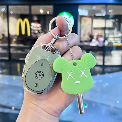 New Emma Bubble AM Remote Car key bag - electric-car-j-smart-3-key-green-single-shell-green-door-key-set