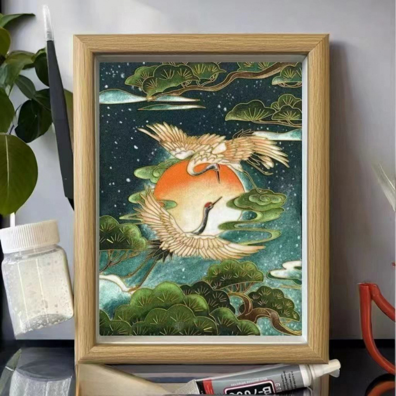 中国の流行の景泰蘭七宝絵付け素材パッケージ、非中国中空フォトフレーム、手作り、送料無料。|undefined