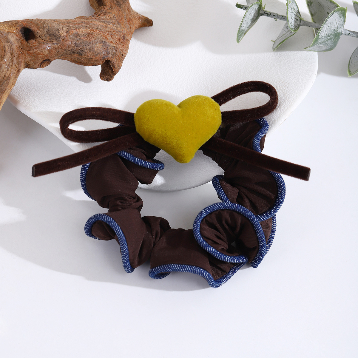 Amarillo amor arco anillo de pelo