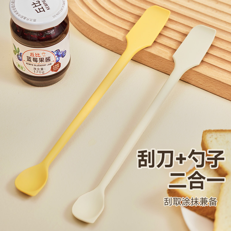 sp sauce Silicone Scraper Stirring Rod Multifunctional Double Head Digging Spoon Shovel Lift Jam Bottle Spatula Two in One
