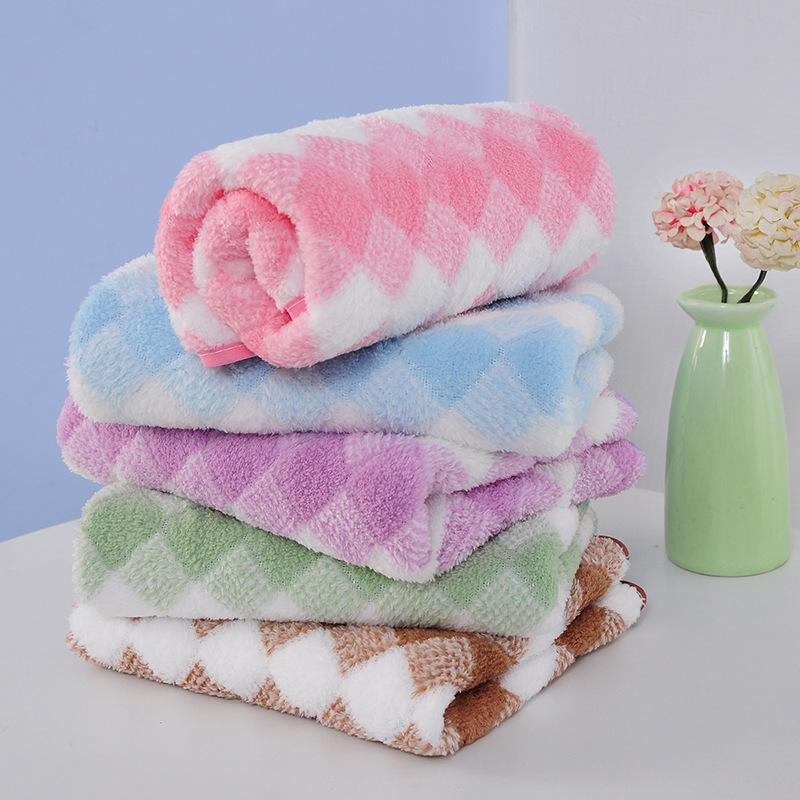 국경 간 세대 산호 양털 수건 목욕 타월 세트 따뜻한 양털 부드러운 흡수성 비치 타월 3 색 산호 양털 수건