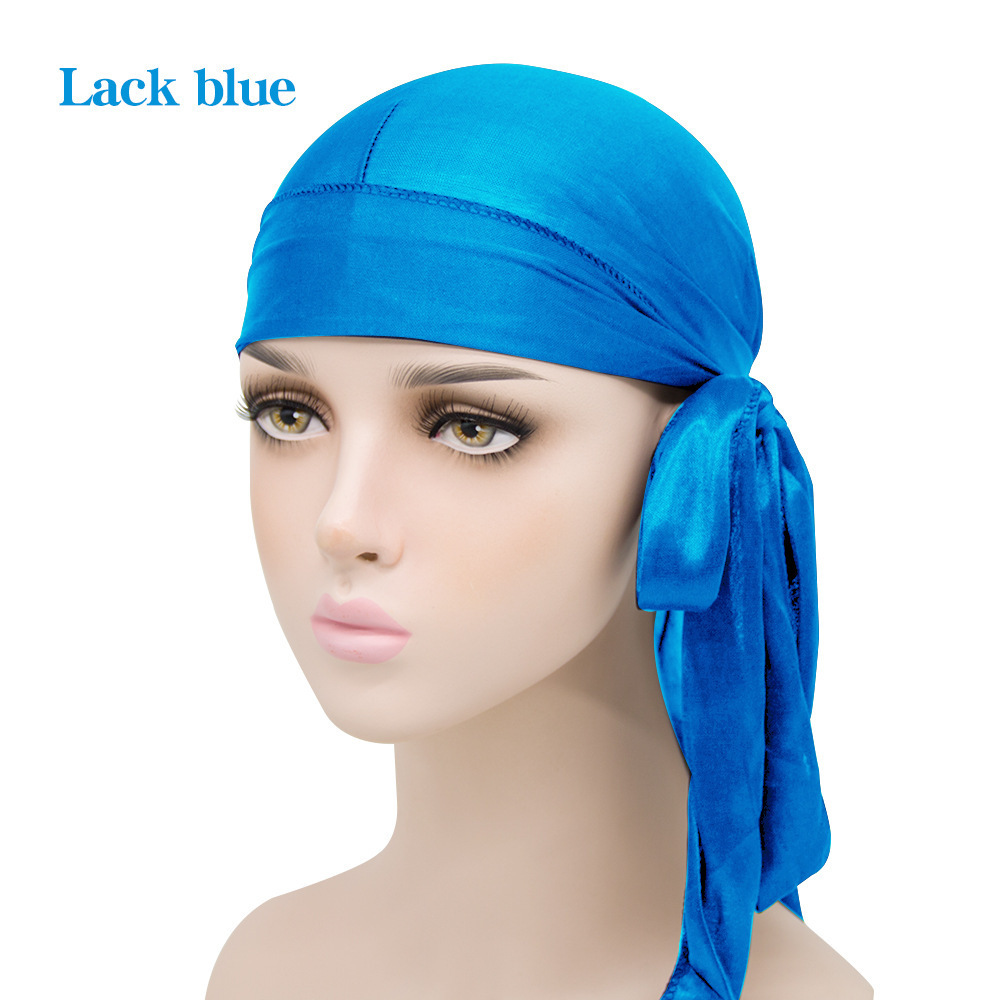 Europa y los Estados Unidos venden en caliente seda larga cola pirata sombrero seda sombrero silky durag fábrica venta directa turbante