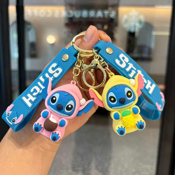 Cross-Border Stitch Keychain Large Doll Keychain Car School Bag Pendant Claw Machine Small Gift Wholesale