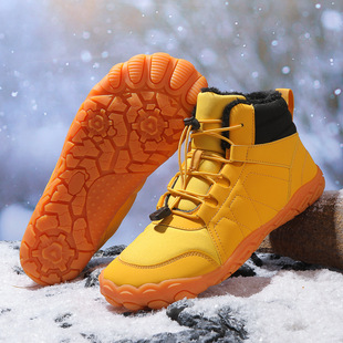 Snow boots for men and women, velvet and thickened men's cotton shoes, thick-soled winter non-slip waterproof warm shoes, outdoor hiking shoes