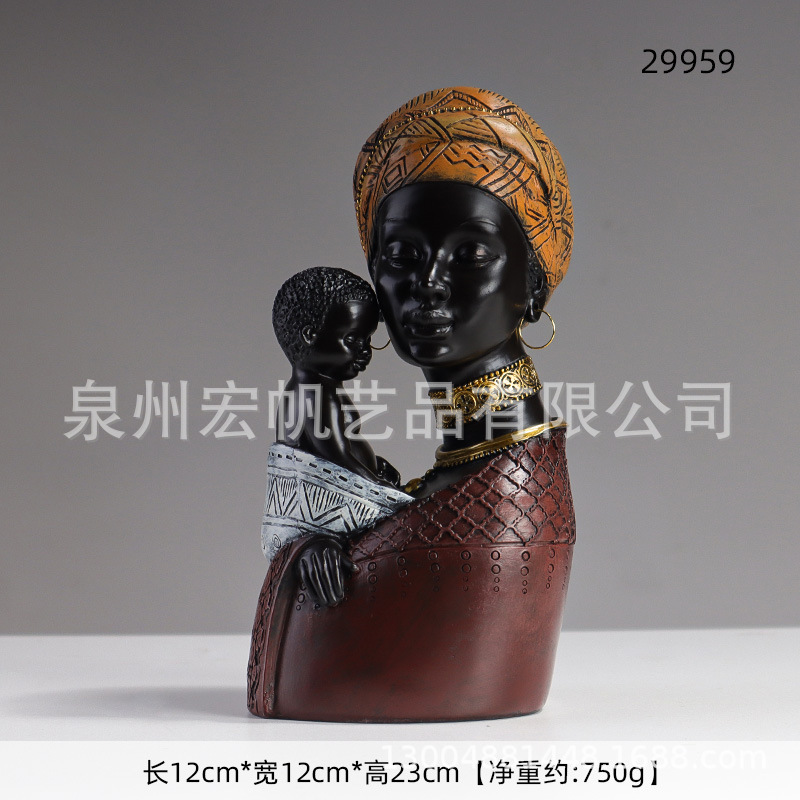 Tribus africanas exóticas decoraciones vestibulares decoración del hogar creativa mujer negra decoraciones retro