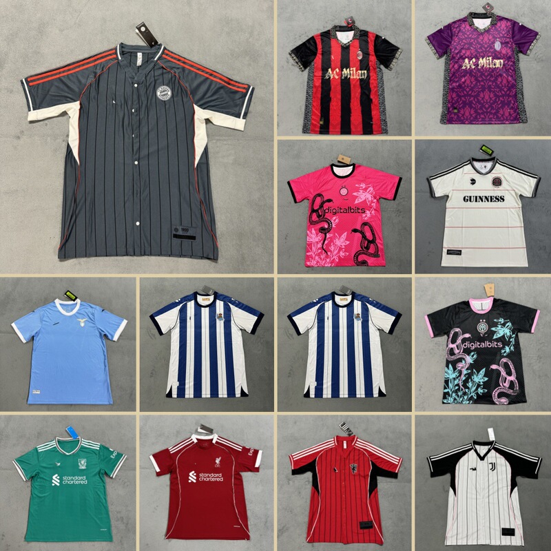 Factory Sales 2526 Fan Version Football Uniforms Football Jerseys La Liga Italian League Barcelona Bayern Munich Real Madrid Dortmund Juventus Ac Ajax