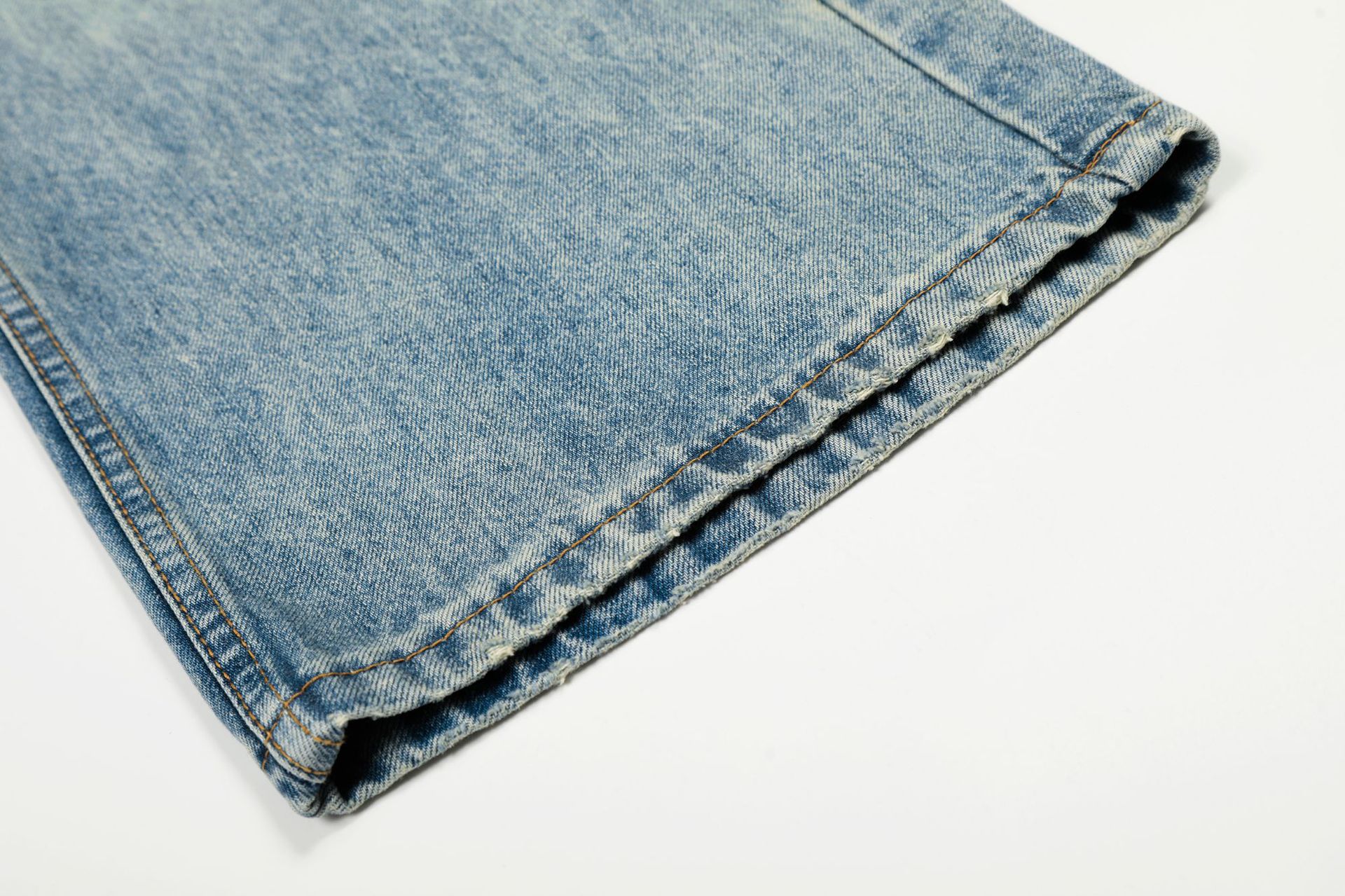 Men's High Street Vintage Washed Denim Jeans Relaxed Fit Cat Whisker Slight Curve Design_mkmklike.com