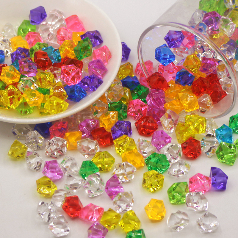 Plastic Crystal Acrylic Ice Cube Decorative Ice Cube Colorful Gravel Doll Sugar Digging Machine Gem Treasure Hunt Props