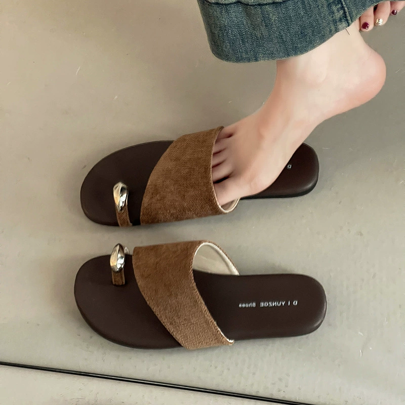 Summer slippers, footwear, fashionable breathable slide for leisure, Korean style