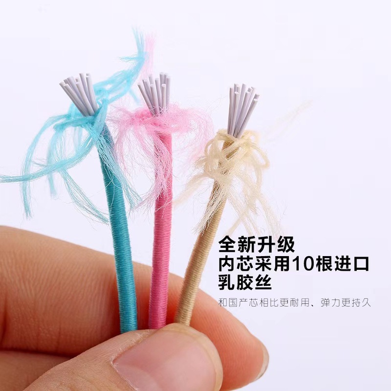 高弾円弾性バンド卸売りロープスポット2.5mm白黒カラー弾性ロープ包芯円ゴムロープ牛|undefined