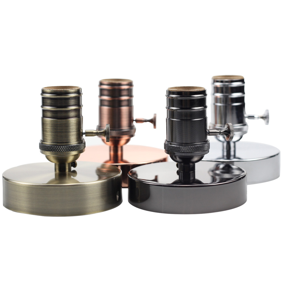 Retro E27 Screw-in Ceiling Wall Lamp Socket Screw Lamp Bulb Base Lamp Head Surface Mount Bar Engineering DIY Lighting