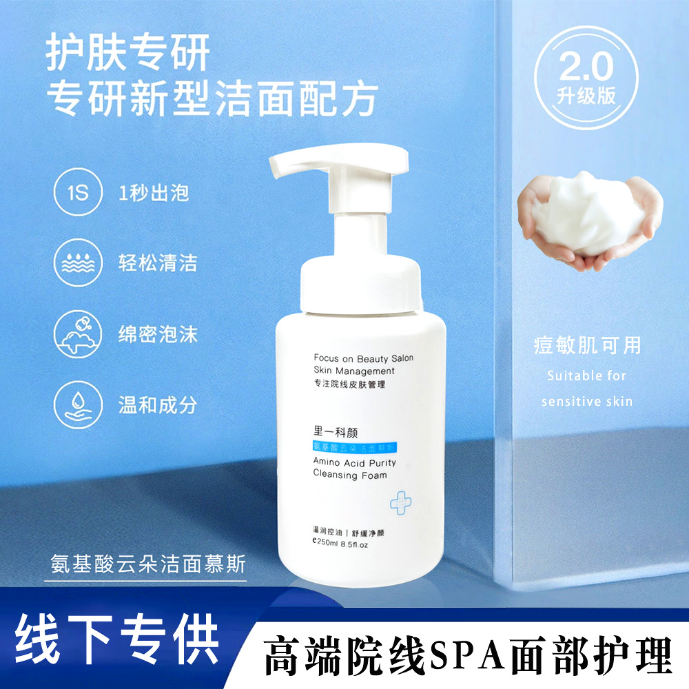 Beauty Salon Amino Acid Cleansing Mousse Soothing Oil Control Sensitive Skin Camellia Facial Cleanser Men and Women Skin Care Products