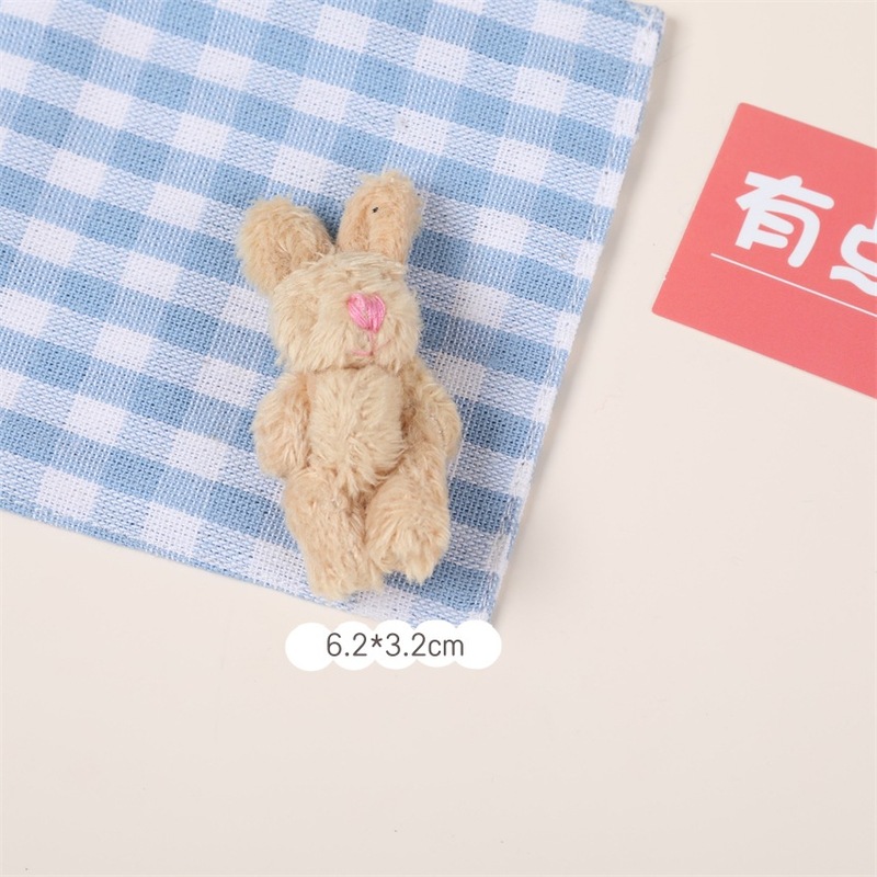 卡通毛绒迷你关节兔玩偶diy发饰材料少女胸针饰品娃娃服装辅料配|undefined