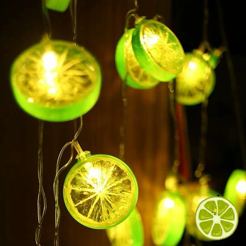 [LED-цитроновая гирлянда, гирлянда с лимонной ломтиком, гирлянда фруктов-series, светодиодные гирлянды для украшения комнаты, мигающие лампы]