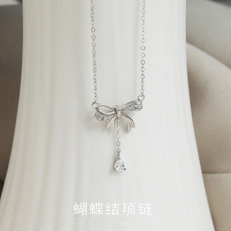 蝴蝶结流苏项链女2025新款配饰轻奢小众高级感生日礼物锁骨链代发|undefined