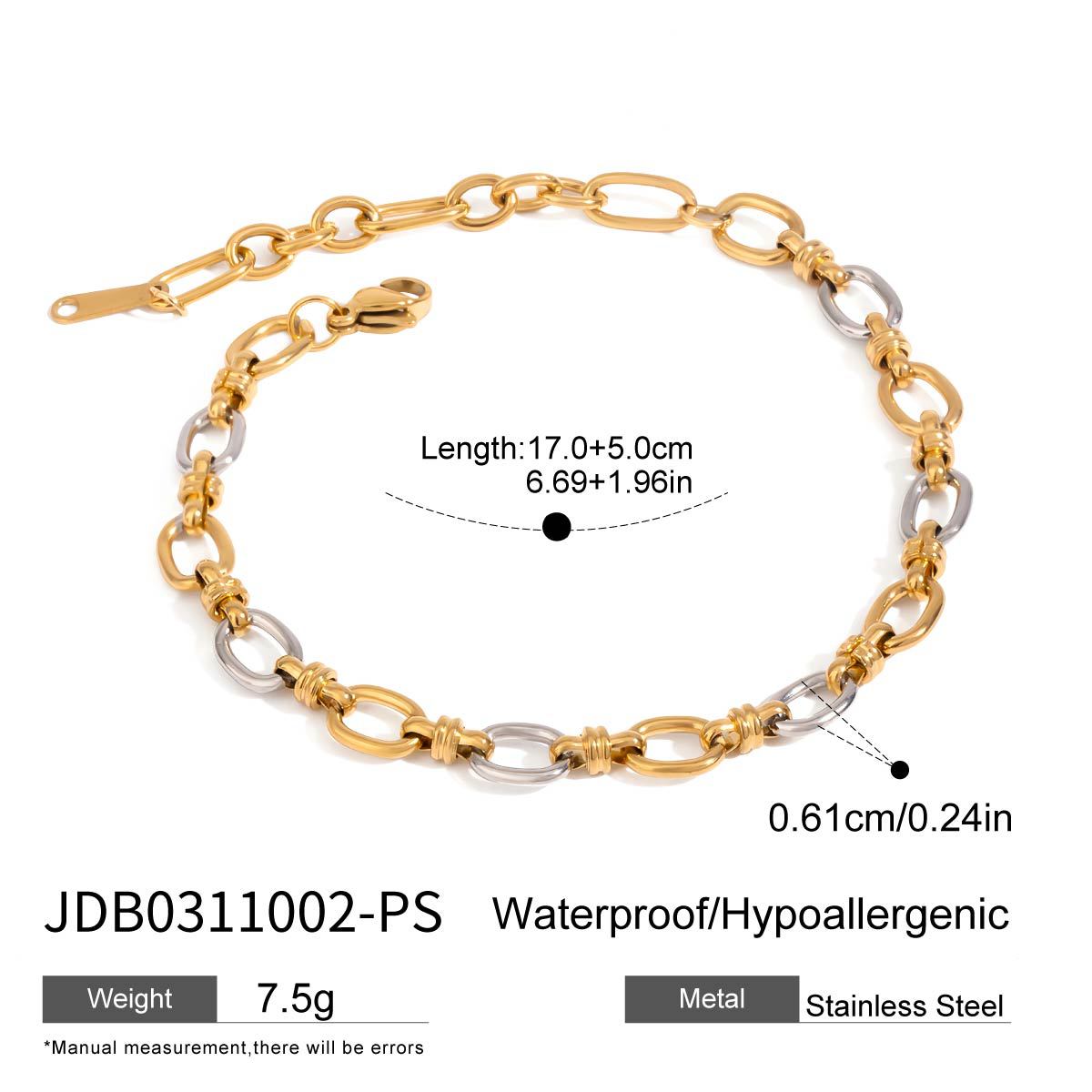JEDING Europa y los Estados Unidos 18k color de acero de titanio pulsera ligera de lujo pulsera de alta calidad al por mayor joyería joyería de acero inoxidable joyería transfronteriza image 7
