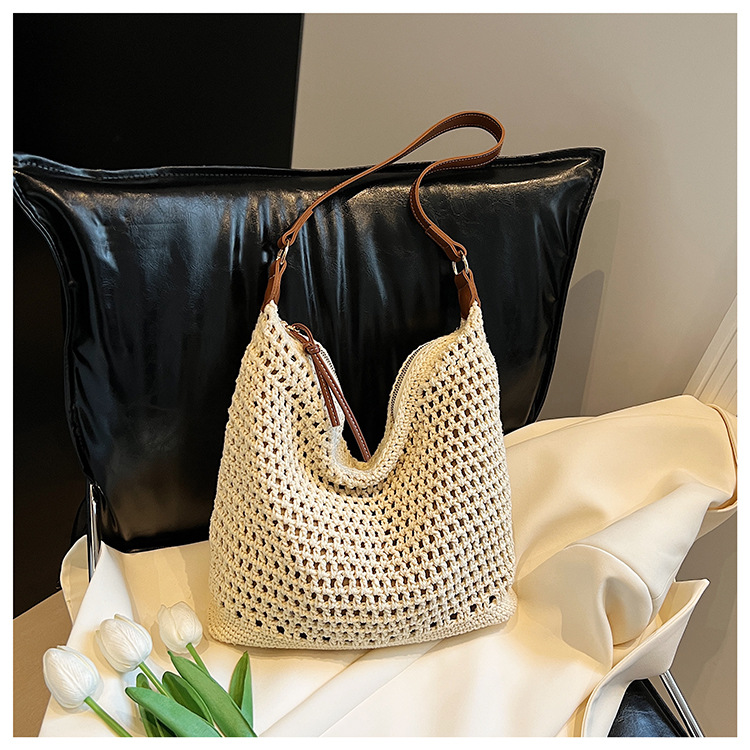 Summer versatile single-shoulder bags, trendy and fresh woven bags, seaside vacation beach bags, large-capacity travel bags undefined