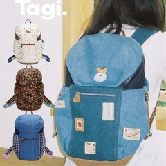 Tagi.面包包休闲大容量肩带可调节旅行通勤双肩包轻便简约背包包
