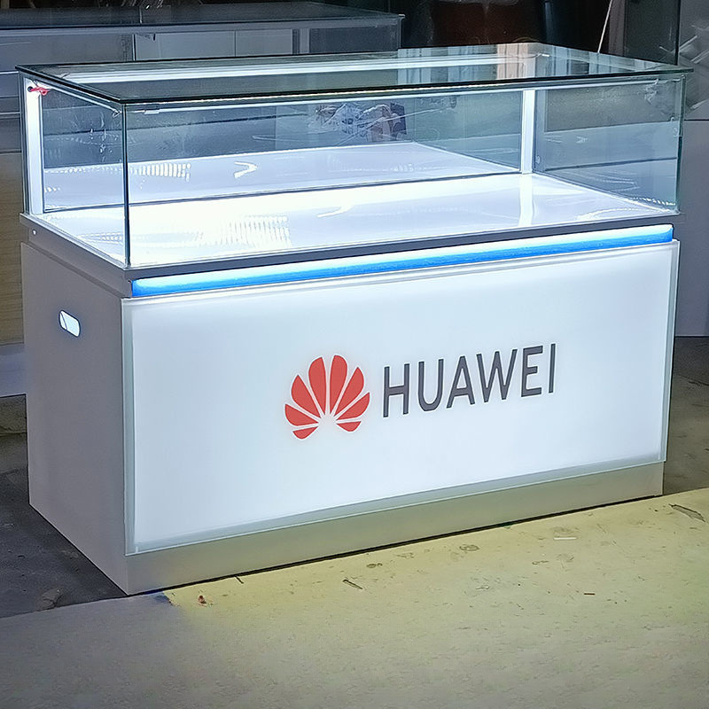 新款智能手机柜手办靠墙钢化玻璃潮品展示柜配件商用体验台手机柜