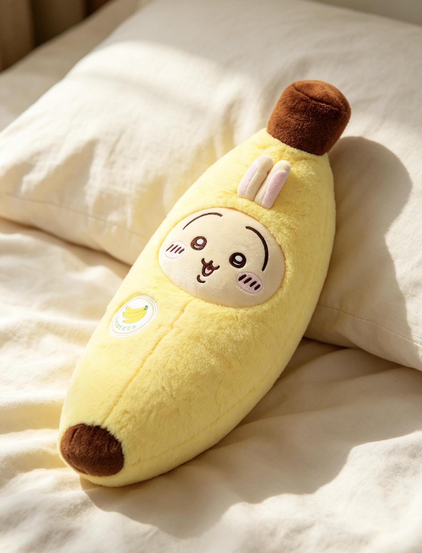 Banana-shaped plush toy, cute cartoon pillow, creative fruit doll decoration gift