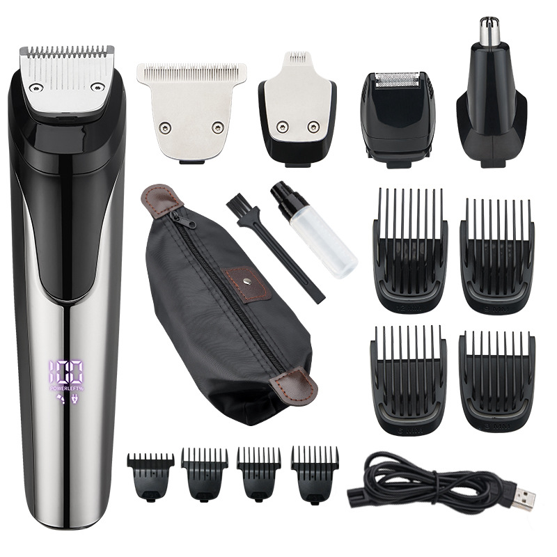 Cross-border new product five-in-one set electric trimmer men's care set hair cutter hair clipper nose hair trimmer beard trimmer