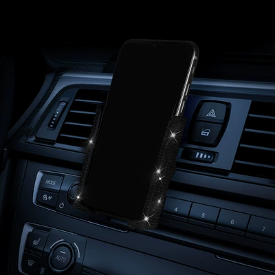 Navigation, Cross-Border, Car phone holder - hot-drill-v-shaped-mobile-phone-holder-black-diamond